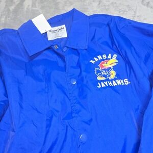 Homefield Kansas Jayhawks Classic Logo Coaches Jacket Blue Size Large XL New